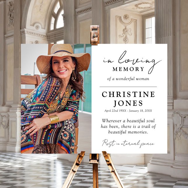 Elegant In Loving Memory Memorial Funeral Photo  Foam Board (Creator Uploaded)