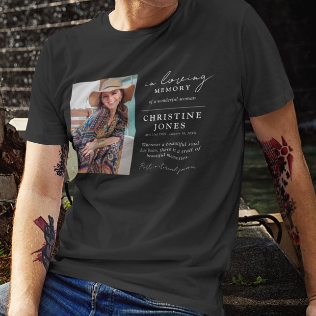 Elegant In Loving Memory Memorial Funeral Tribute T-Shirt (Creator Uploaded)