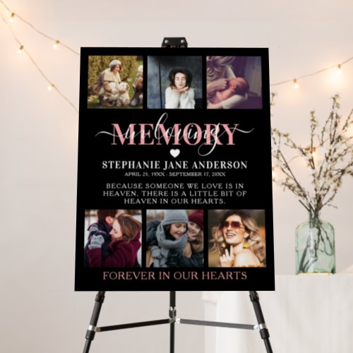 Elegant In Loving Memory Photo Collage Memorial Foam Board