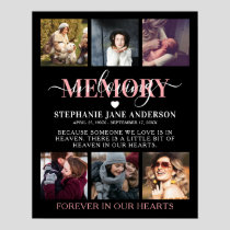 Elegant In Loving Memory Photo Collage Memorial Poster