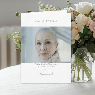 Elegant In Loving Memory Photo Funeral Program