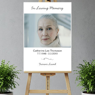 Elegant In Loving Memory Photo Funeral Sign