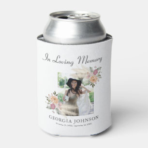 Elegant In Loving Memory Photo Memorial Can Cooler