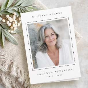 Elegant In Loving memory photo sympathy Letterpress Thank You Card