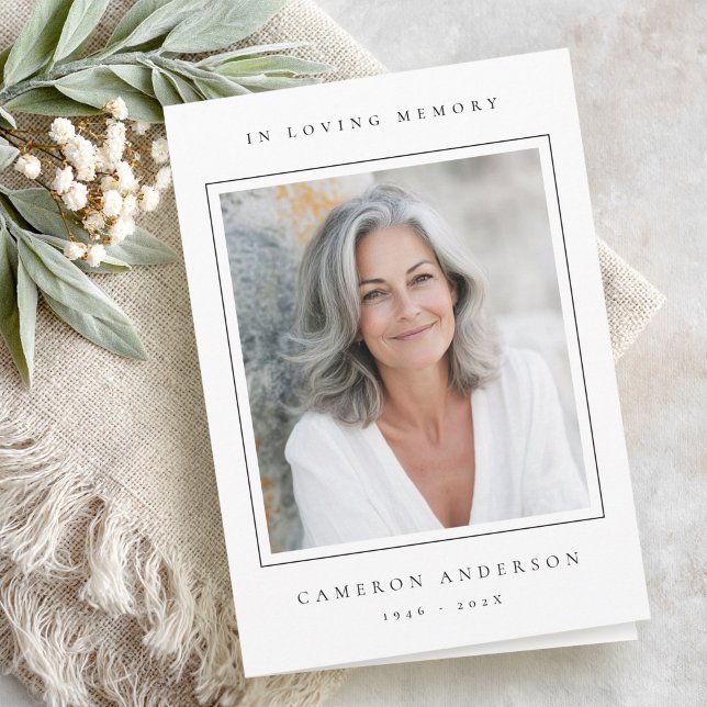 Elegant In Loving memory photo sympathy Thank You Card (Elegant In Loving memory photo sympathy Thank You Card)