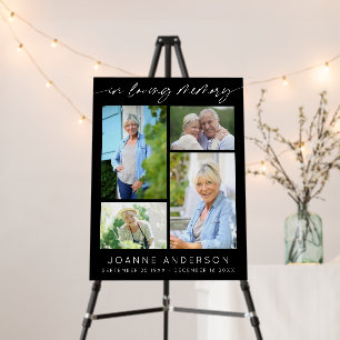 Elegant In Loving Memory Script 4 Photo Collage  Foam Board