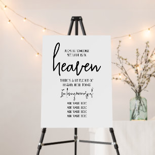 Elegant In Loving Memory Simple Wedding Foam Board