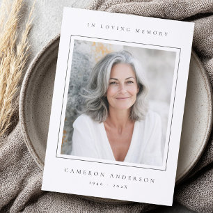 Elegant In Loving memory sympathy thank you Letterpress Photo Cards