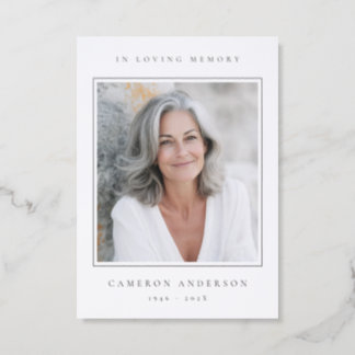 Elegant In Loving memory sympathy thank you Letterpress Photo Cards