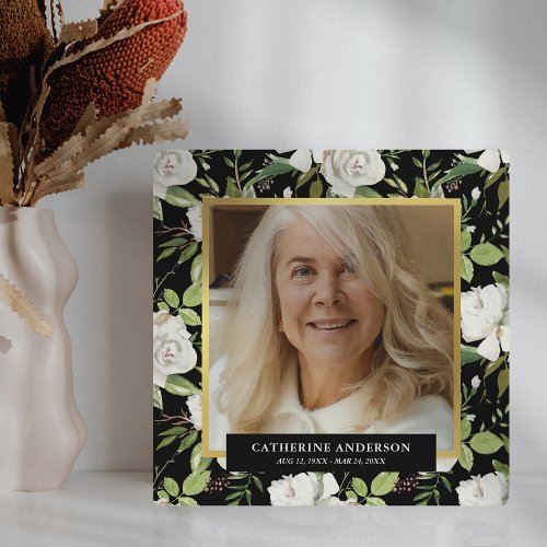 Elegant In Loving Memory Tribute Photo Plaque