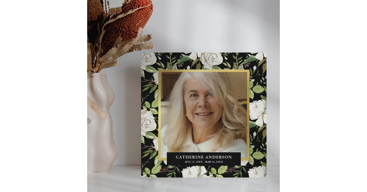 Elegant In Loving Memory Tribute Photo Plaque | Zazzle