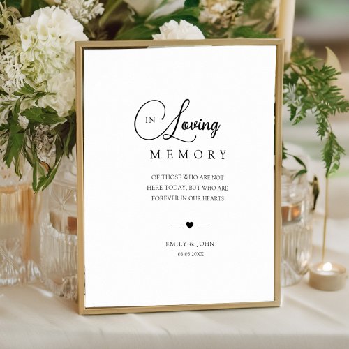 Elegant In Loving Memory Wedding Poster