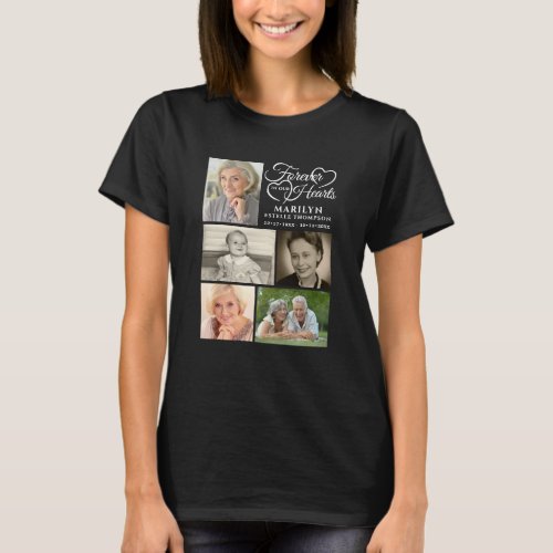 Elegant In Memory FOREVER IN OUR HEARTS 5 Photos T_Shirt