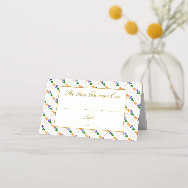 Elegant INDIA Wedding Celebration Place Card (Front)