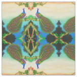 Elegant Indian Blue Peacock in Jungle Fabric