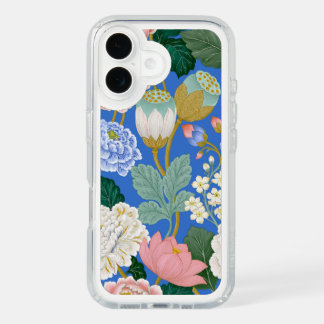 Elegant Indian Floral Peony Pattern iPhone 16 Case