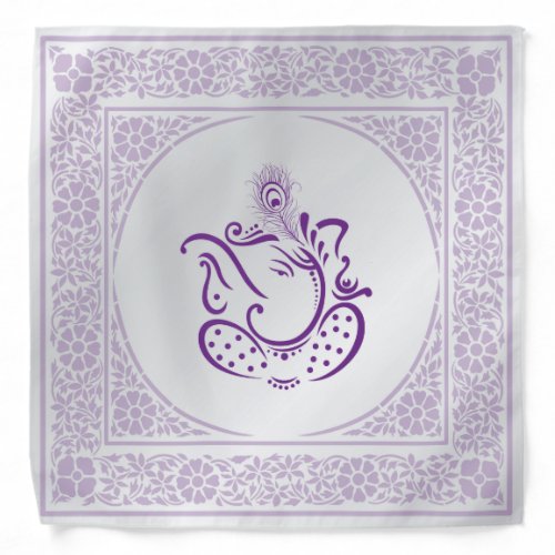 Elegant Indian Ganesh Design Lilac_Purple Bandana