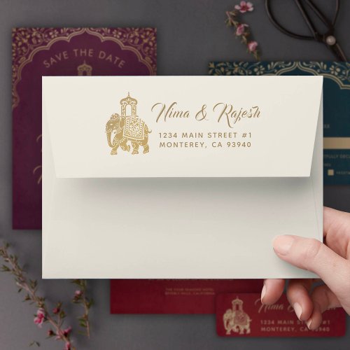 Elegant Indian Ganesha Wedding Suite Envelope