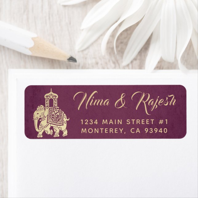 Elegant Indian Ganesha Wedding Suite Label (Insitu)