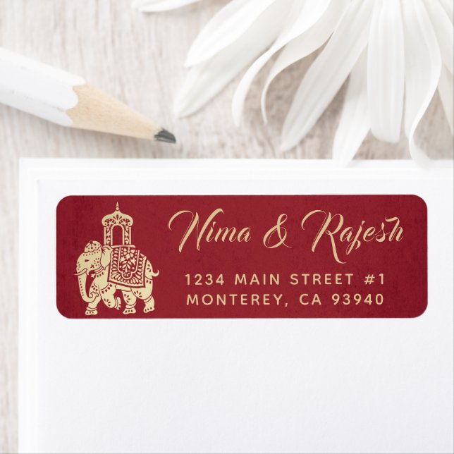 Elegant Indian Ganesha Wedding Suite Label (Insitu)