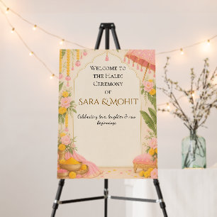 Elegant Indian Haldi Ceremony Welcome Sign