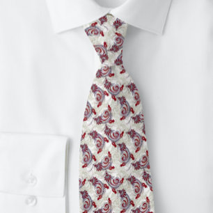 Elegant Indian Paisley Gray Cherry Red Neck Tie