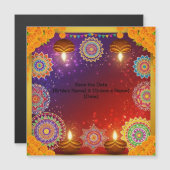 Elegant Indian Rangoli Save the Date Magnet (Front/Back)