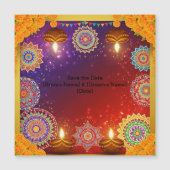 Elegant Indian Rangoli Save the Date Magnet (Front)