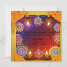 Elegant Indian Rangoli Wedding Invitation