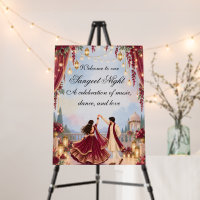 Elegant Indian Wedding Sangeet Night Welcome Sign