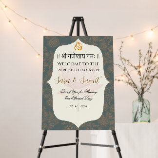 Elegant Indian Wedding Welcome Sign