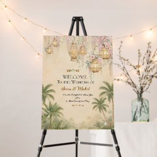 Elegant Indian Wedding Welcome Sign