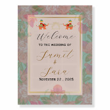 Elegant Indian Wedding Welcome Sign Poster