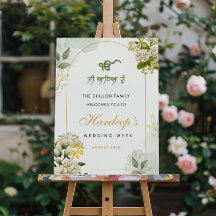 Elegant Indian Welcome Sign | Customizable Wedding