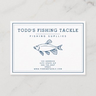 Elegant Indigo Blue Fish - Nautical / Fishing Business Card