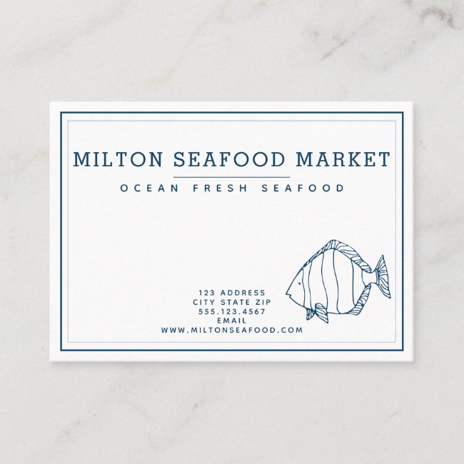 Elegant Indigo Blue Fish - Seafood / Nautical