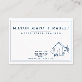 Elegant Indigo Blue Fish - Seafood / Nautical Business Card