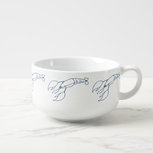 Elegant Indigo Blue Lobster _ Bisque Soup Mug