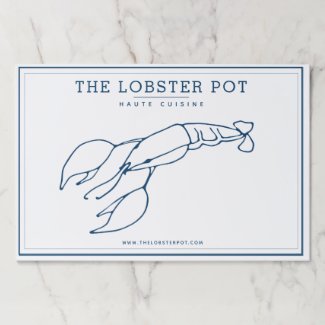 Elegant Indigo Blue Lobster Restaurant  Paper Pad