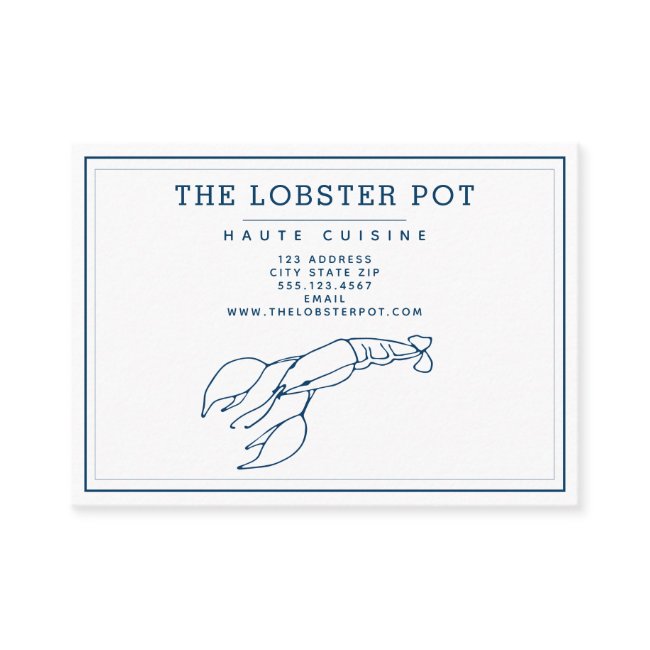 Elegant Indigo Blue Lobster / Seafood Restaurant