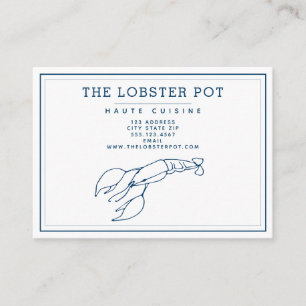 Elegant Indigo Blue Lobster / Seafood Restaurant Business Card