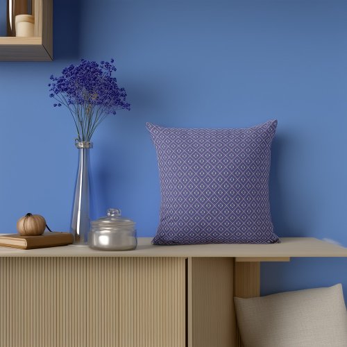 Elegant Indigo Diamond Pattern Throw Pillow