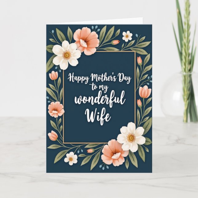 Elegant Indigo Mothers Day Card (Front)