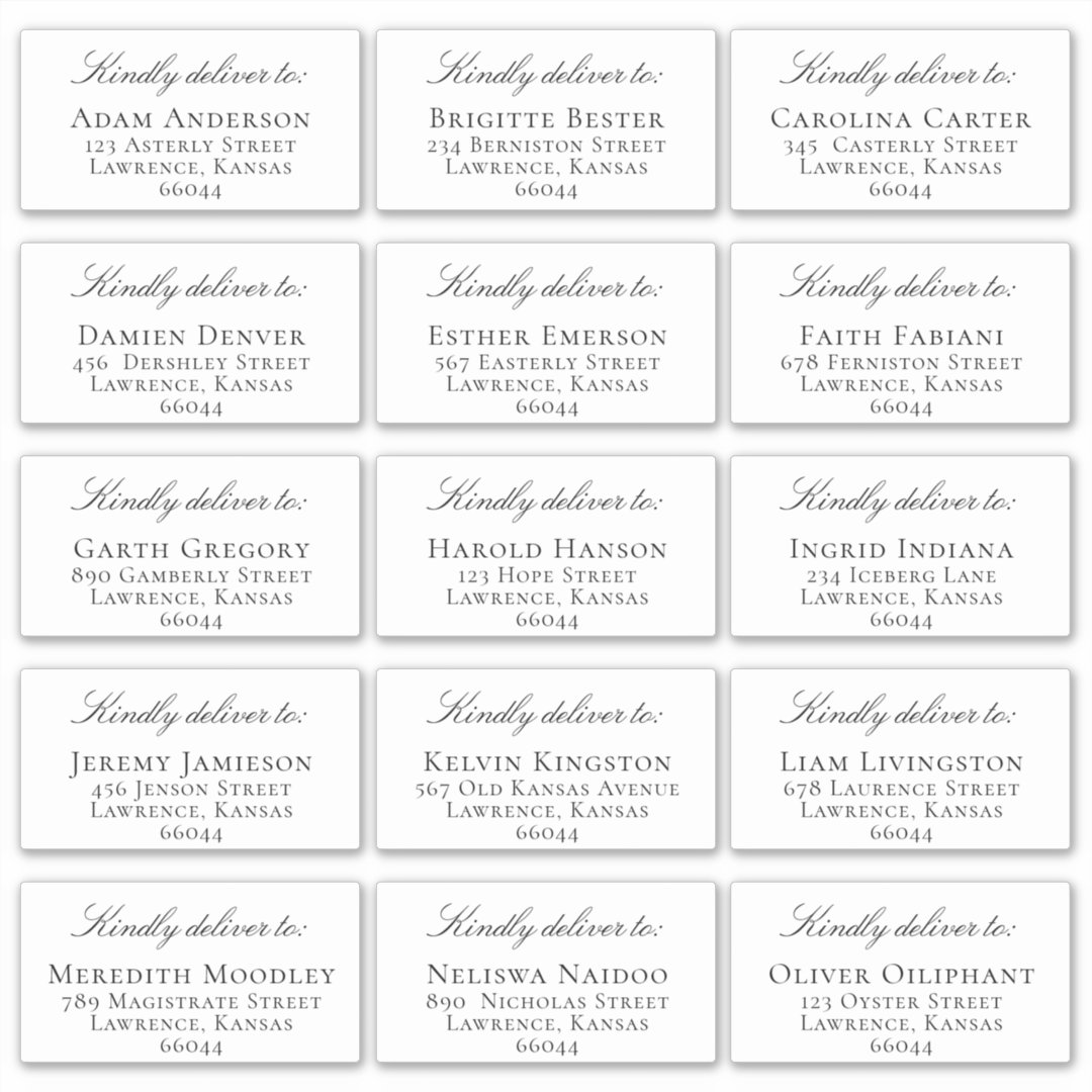 Elegant Individual Guest Address Wedding Invite Sticker | Zazzle