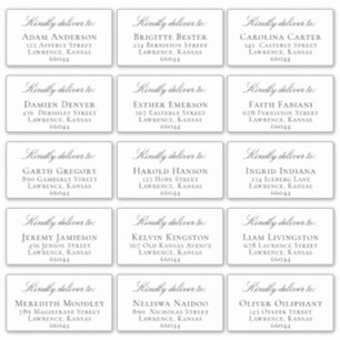 Elegant Individual Guest Address Wedding Invite Sticker