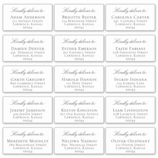 Elegant Individual Guest Address Wedding Invite Sticker