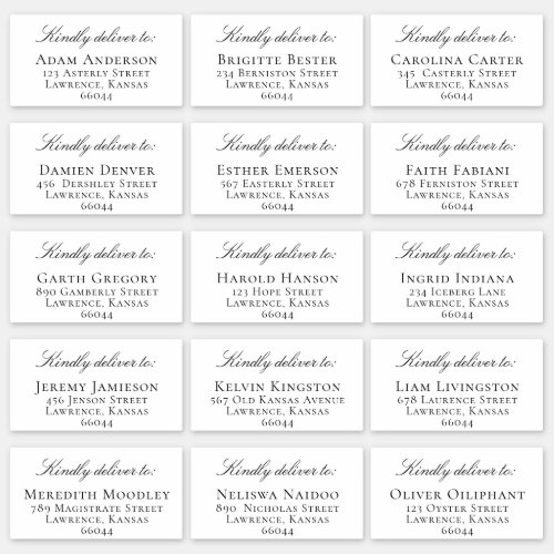 Elegant Individual Guest Address Wedding Invite Sticker