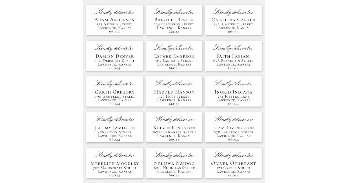 Elegant Individual Guest Address Wedding Invite Sticker | Zazzle