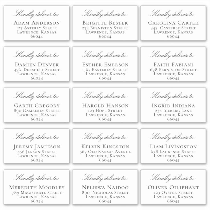 Elegant Individual Guest Address Wedding Invite Sticker | Zazzle