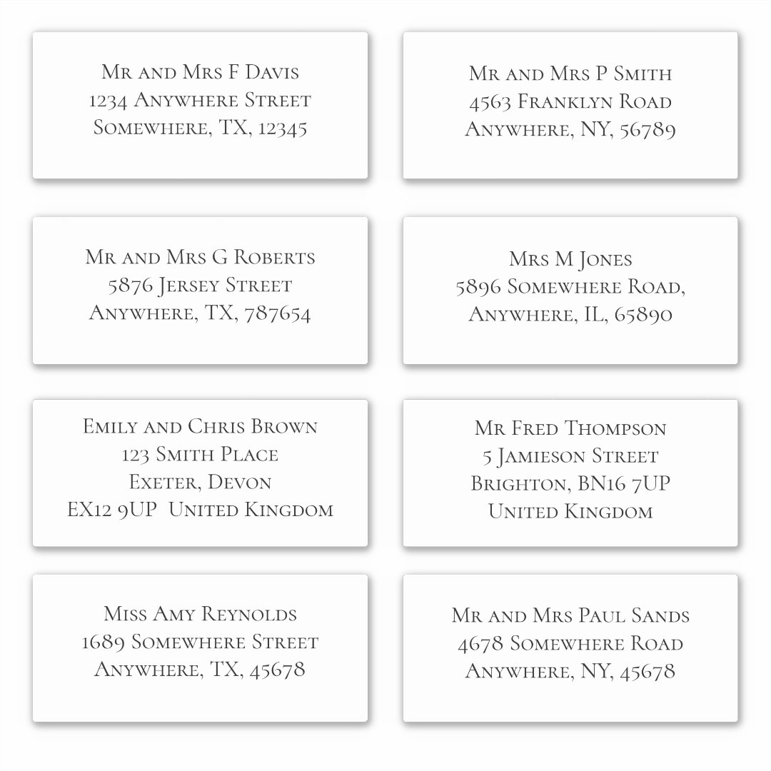 Elegant Individual Guest Name and Address Shipping Sticker | Zazzle